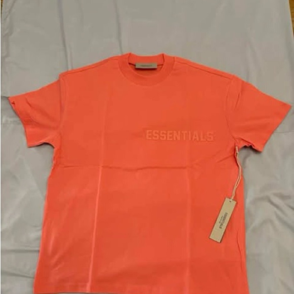 Essentials Vibrant Coral Short Sleeve Tee